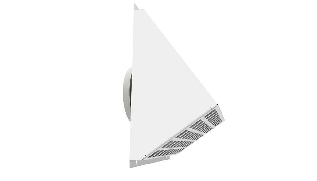 3007000321 Geveldoorvoer Alu Ø125 RAL9010 wit
