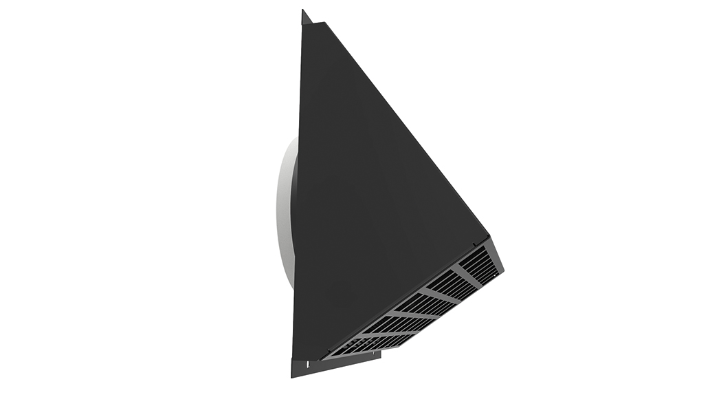 3007000305 Geveldoorvoer Alu Ø160 RAL9005 zwart